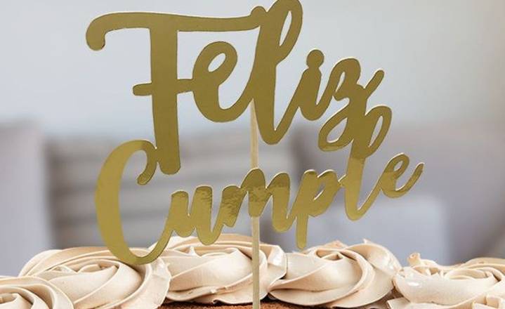 Cake Topper Feliz Cumple Dorado