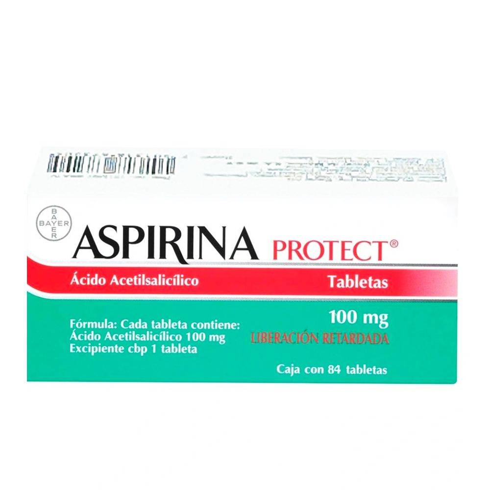 Bayer aspirina protect ácido acetilsalicílico tabletas 100 mg (84 piezas)
