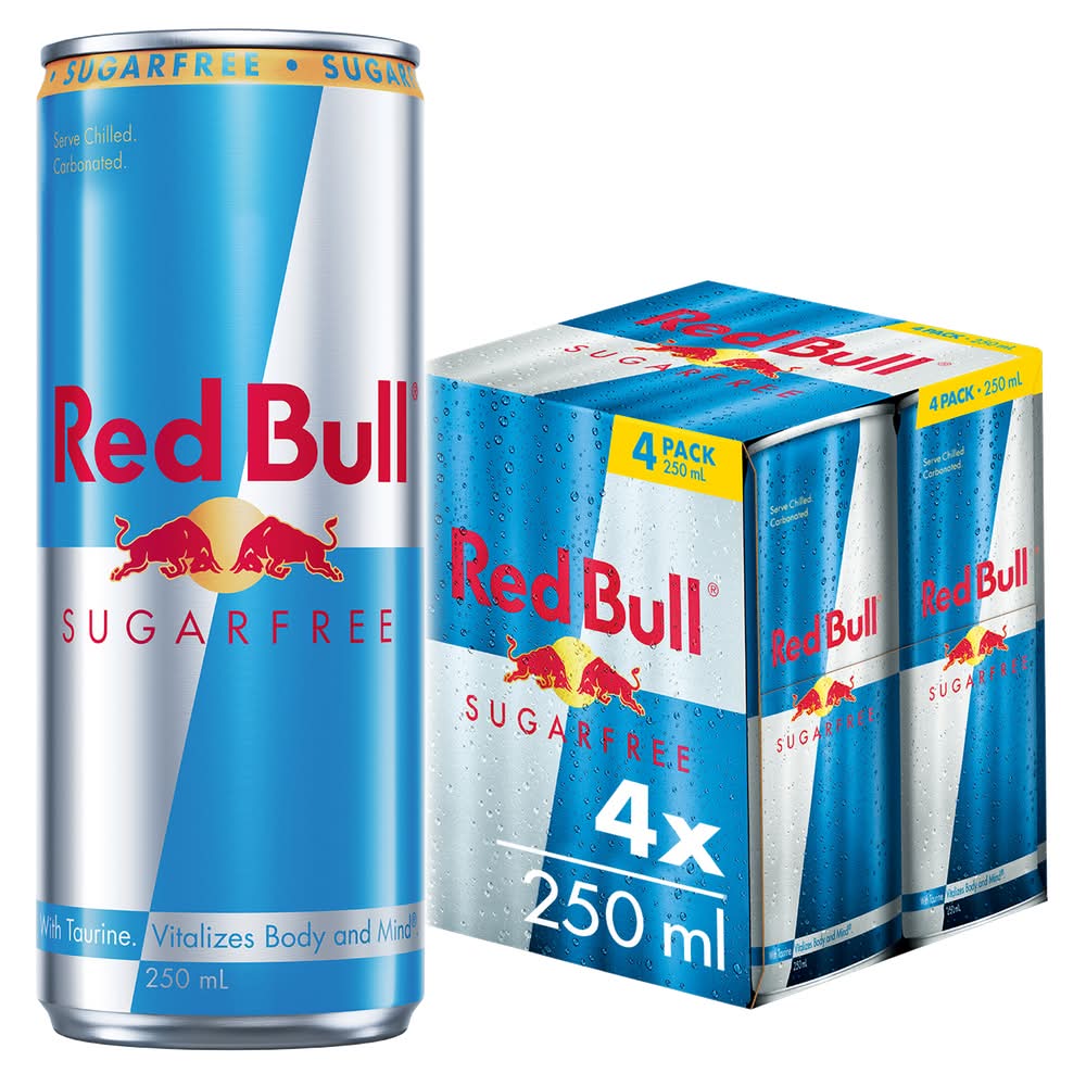 Red Bull Sugar Free Energy Drink (4 x 250mL)