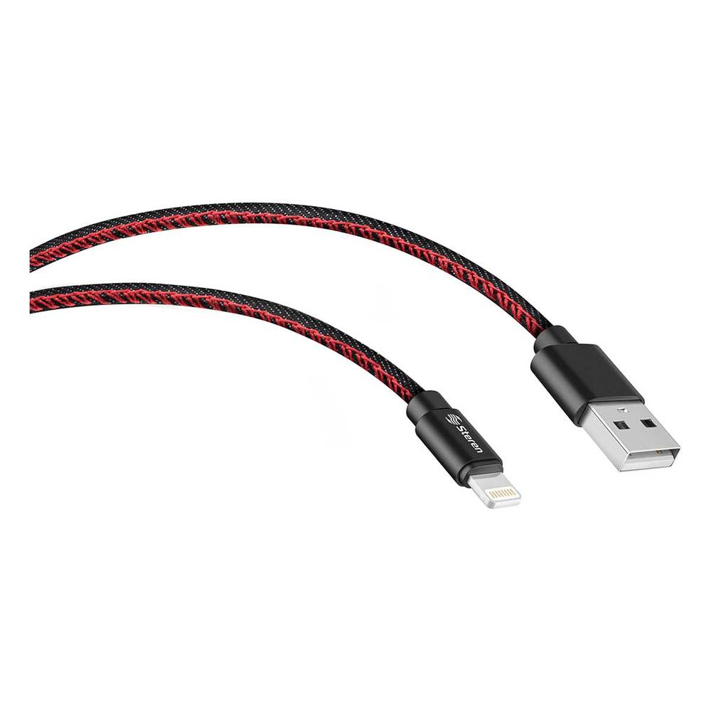 Steren cable usb a lightning con forro de mezclilla (1 pieza)