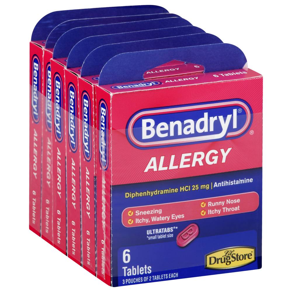 Benadryl Ultratabs Antihistamine Allergy Relief Tablets (6 ct)