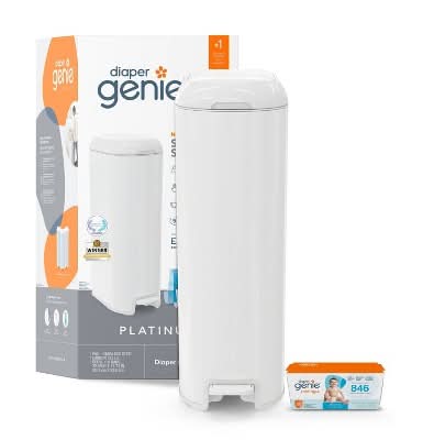 Diaper Genie Platinum Pail, White