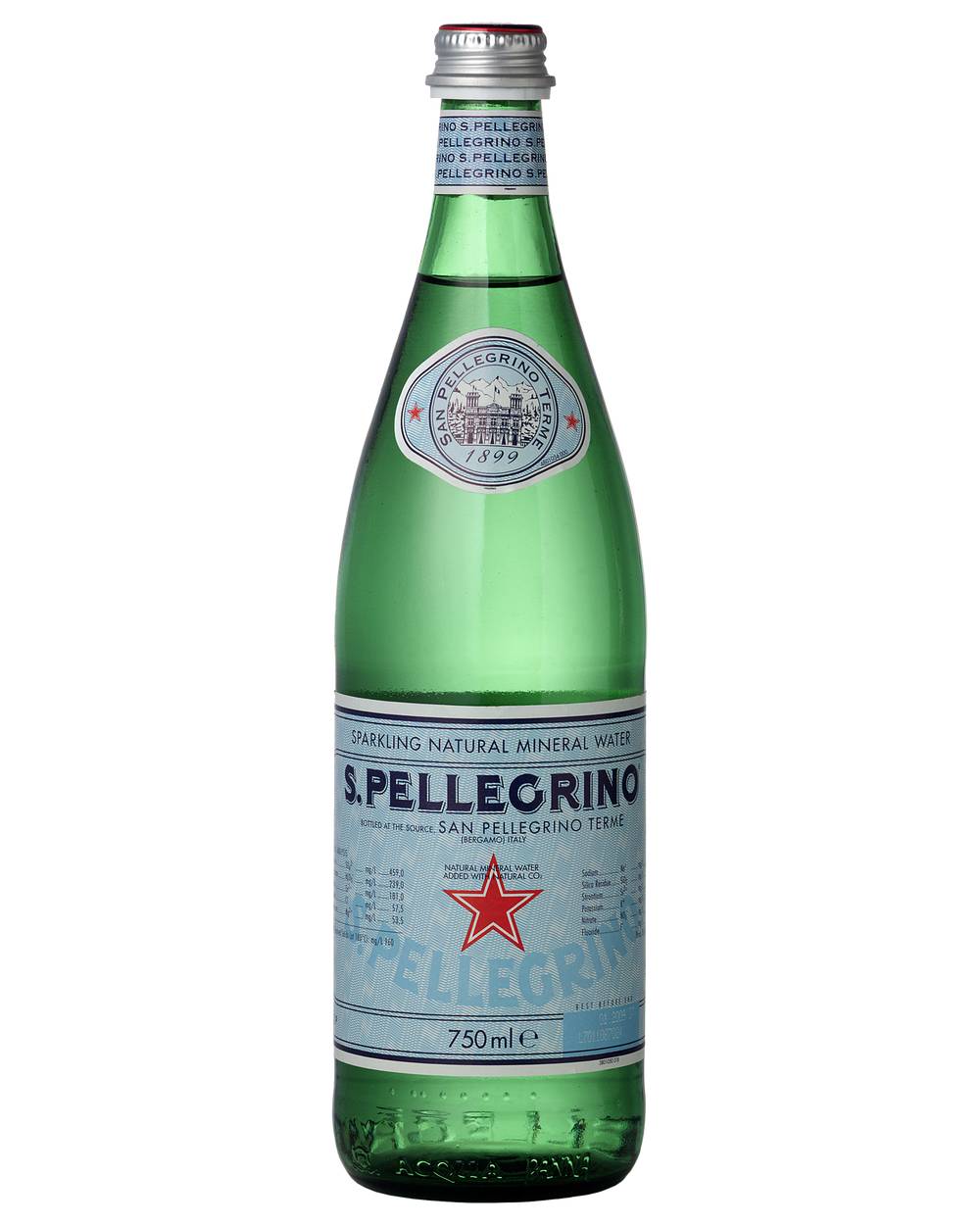 San Pellegrino Sparkling Natural Mineral Water Glass Bottles 750mL