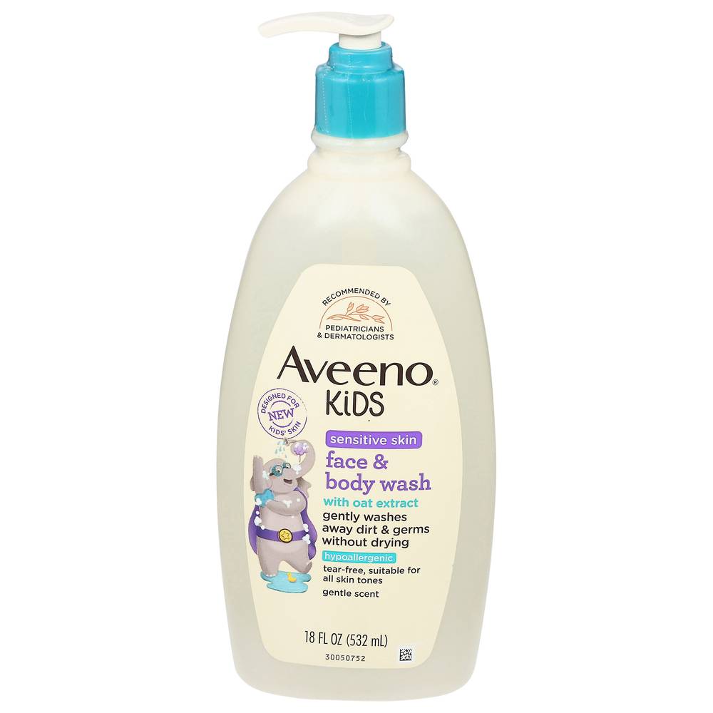 Aveeno Kids Sensitive Skin Face & Body Wash, Hypoallergenic