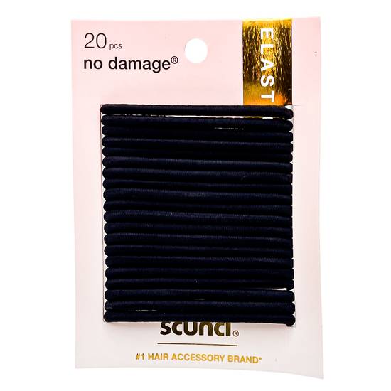 Scunci No Damage Elastic Hair Ties (4mm/black )
