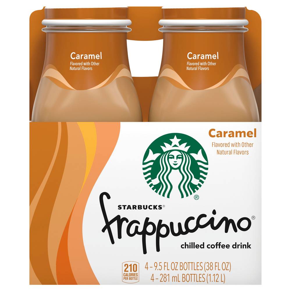 Starbucks Frappuccino Chilled Coffee Drink, Caramel (4 x 9.5 fl oz)