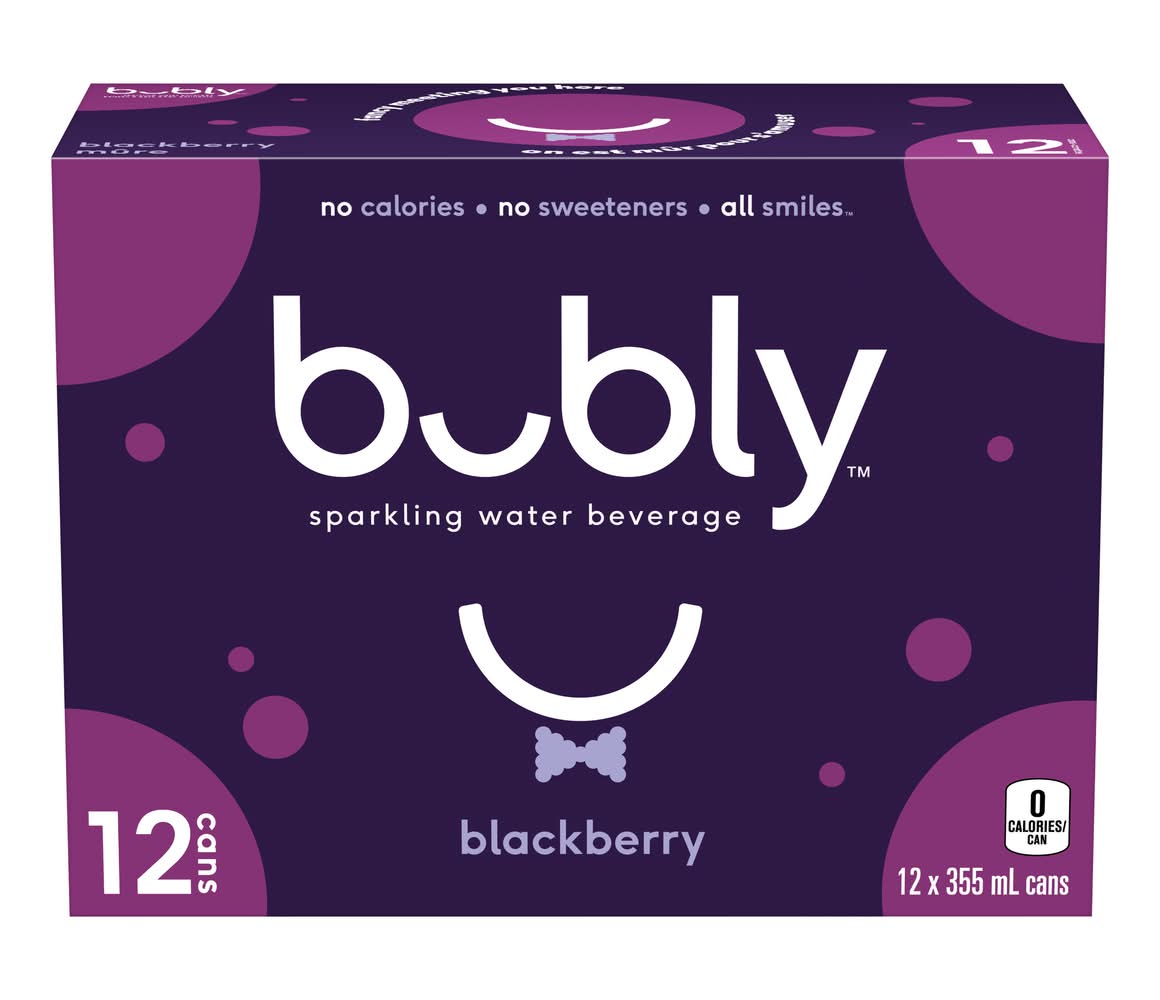 bubly Sparkling Water, Blackberry (12 x 355 ml)