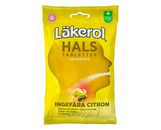 LÄKEROL HALS INGEFÄRA CITRON 65G