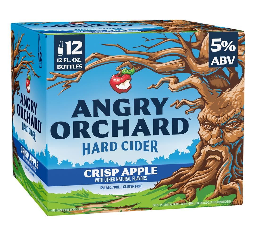Angry Orchard Gluten Free Hard Cider, Crisp Apple (12 x 12 fl oz)