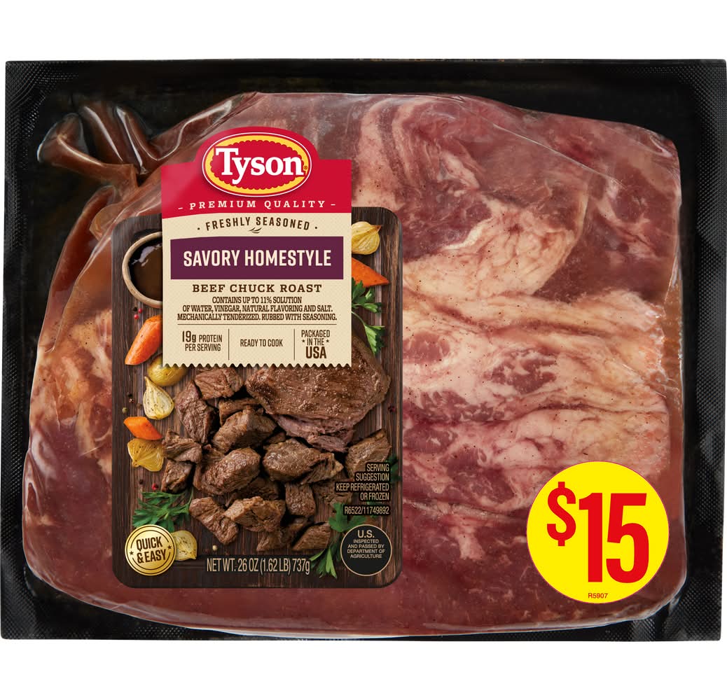 Tyson Premium Quality Beef Chuck Roast, Savory Homestyle (26 oz)