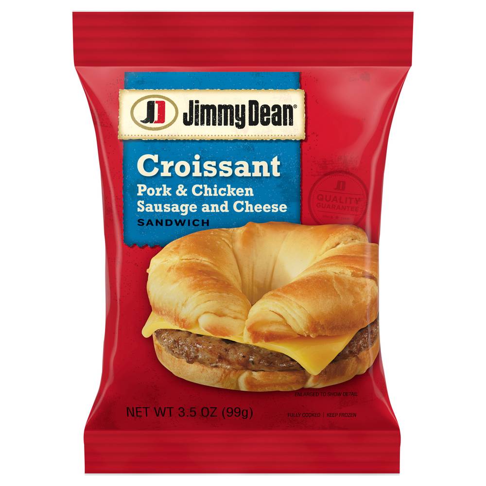 Jimmy Dean Croissant Breakfast Sandwiches With Sausage and Cheese, Frozen, 1 Count (3.5 oz)