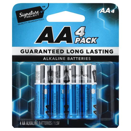 Signature Select Guaranteed Long Lasting Aa Alkaline Batteries