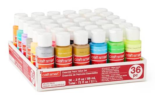 Craft Smart Essential Paint Value Set, Assorted (2 fl oz, 36 ct)