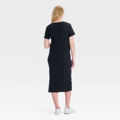 isabel maternity dress Ingrid & Isabel Sleeveless Smocked Bodice Maxi - Hydrangea Blue Flutter sleeves Short Sleeve Rib-Knit Midi Maternity