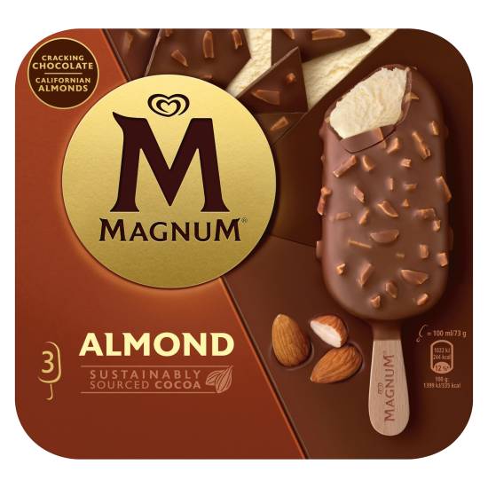 Magnum Ice Cream Sticks Almond 3 X 100 ml