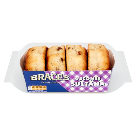 Brace's Family Bread Sultana Scones (4 pack)