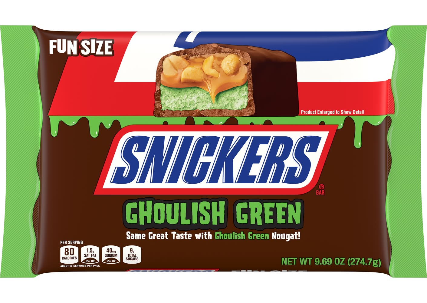 Snickers Ghoulish Green Candy Bars (9.69 oz)
