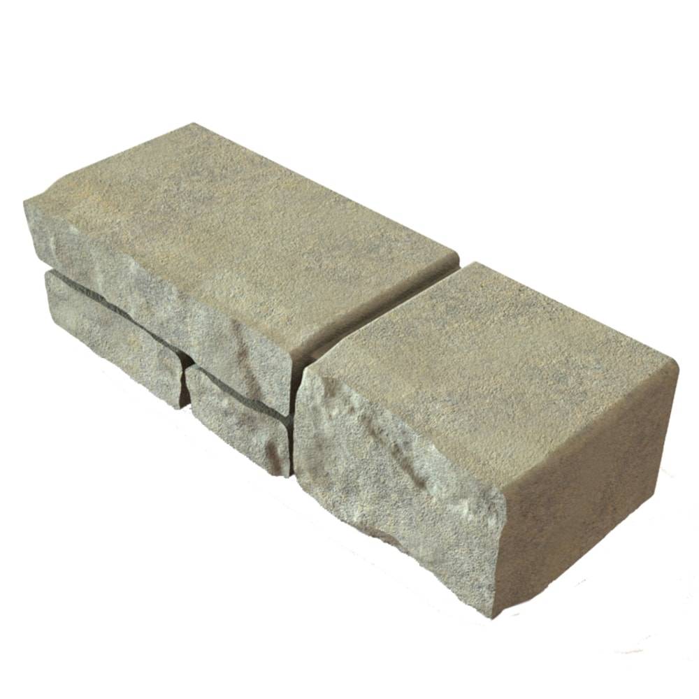 Oldcastle 4-in H x 16-in L x 5.7-in D Tan/Charcoal Concrete Retaining Wall Block | 102294