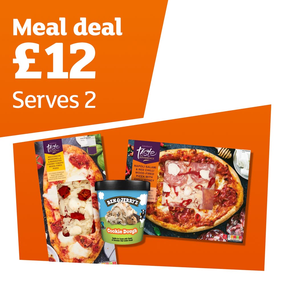 2 Pizzas and Ben & Jerry's for £12