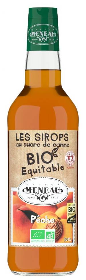 Maison Meneau - Sirop de pêche au sucre de canne bio (500ml)