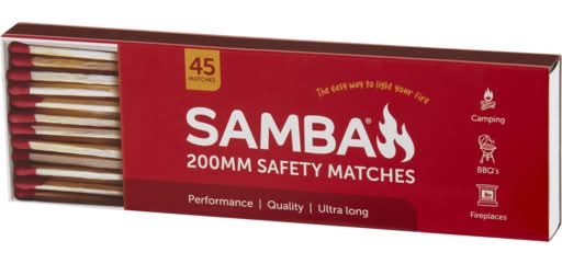 Samba Ultra Long Safety Matches, 200 mm (45 pack)