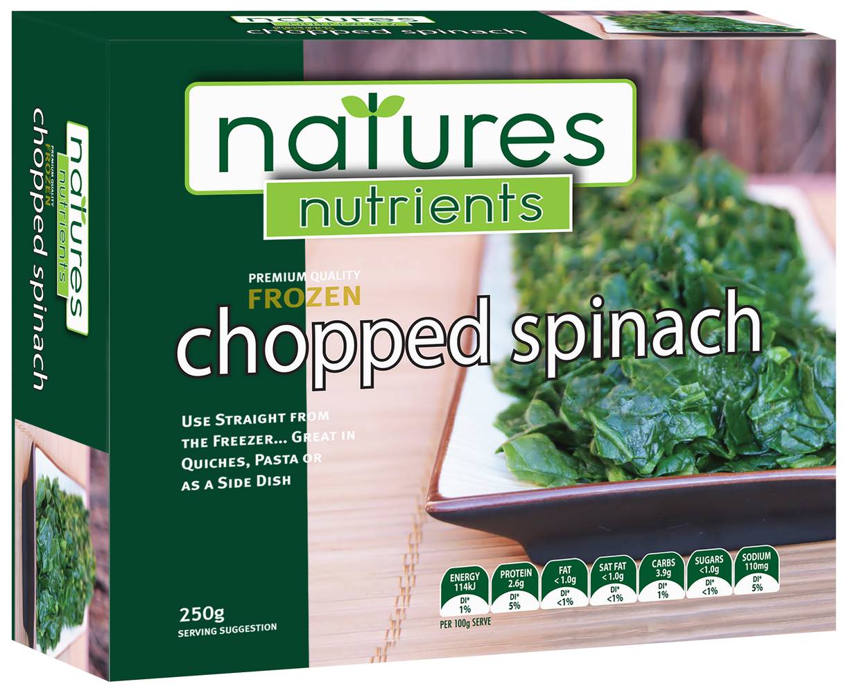 Natures Nutrients Frozen Vegetables Chopped Spinach (250g)