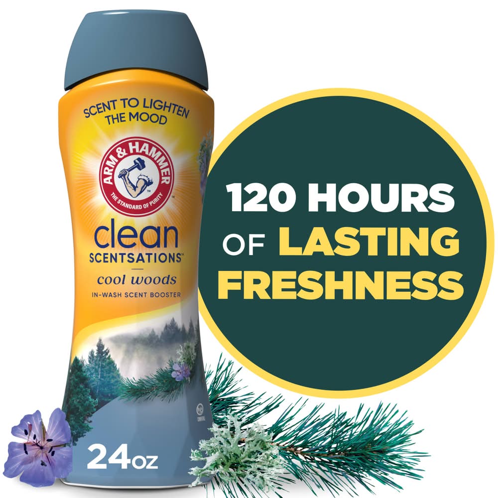Arm & Hammer Clean Scentsations in Wash Laundry Scent Booster, Cool Woods (24 oz)