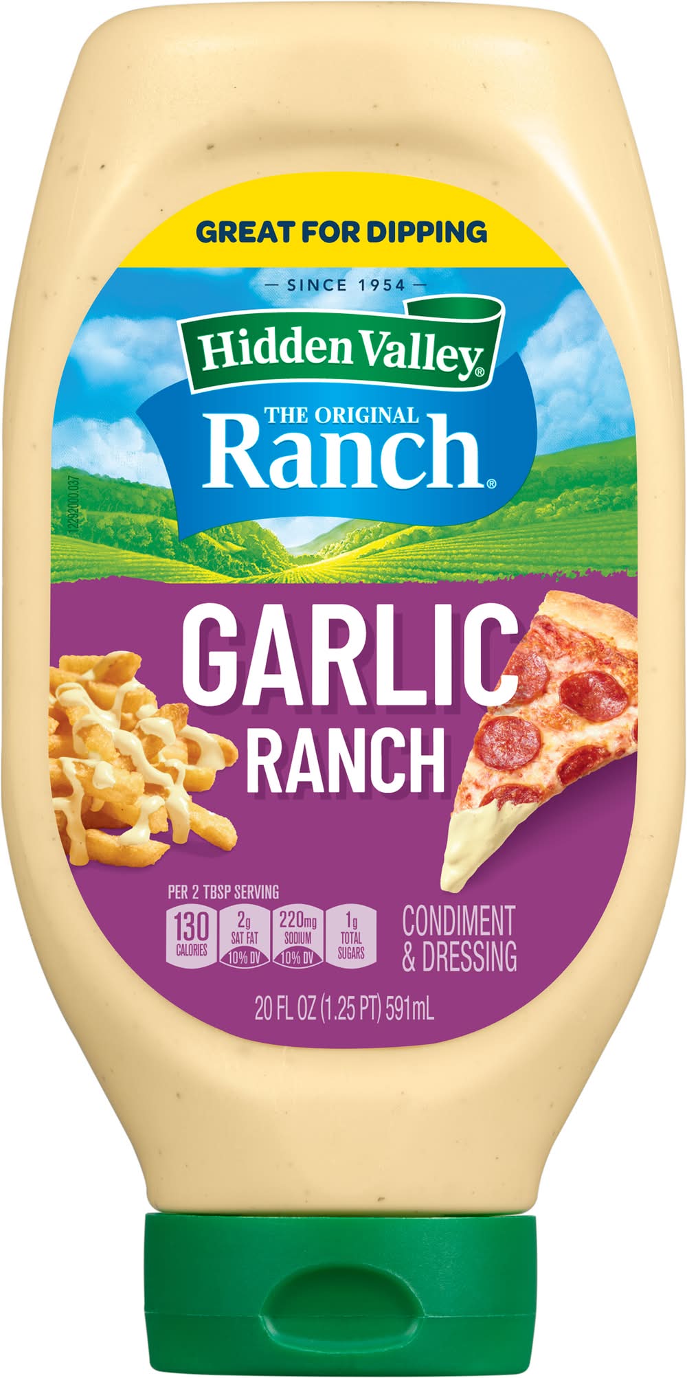 Hidden Valley Garlic Ranch Dipping Sauce Topping and Dressing (20 fl oz)