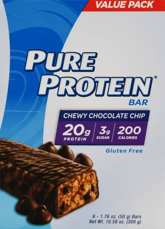 Pure Protein Chewy Chocolate Chip Protein Bar (6 ct)