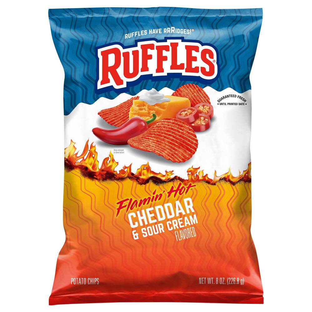 Ruffles Potato Chips, Flamin' Hot Cheddar & Sour Cream (8 oz)