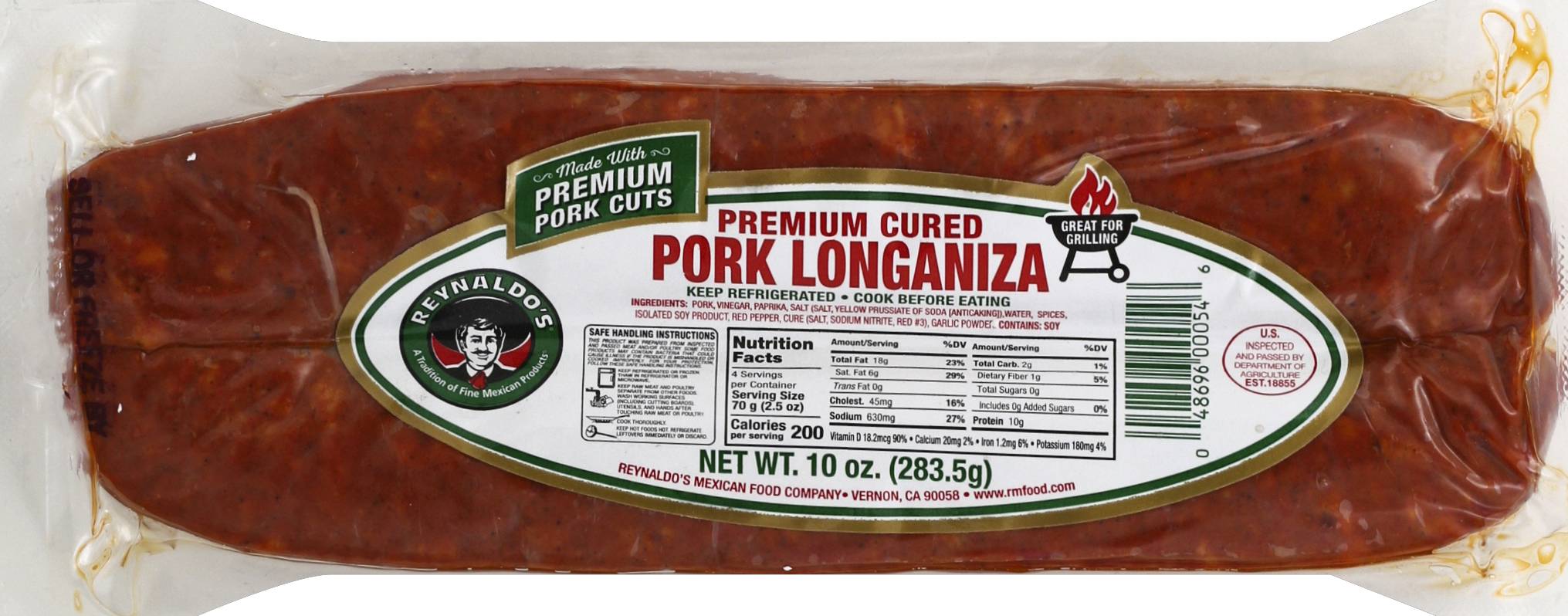 Reynaldo's Cured Pork Longaniza (10 oz)