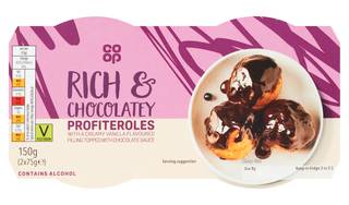 Co-op Rich & Chocolatey Profiteroles 2 x 75g (150g)