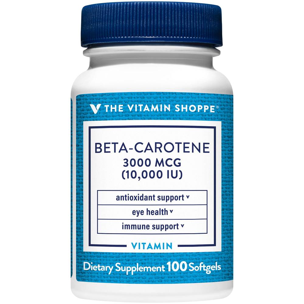 Beta-Carotene Antioxidant - 10,000 Iu Of Vitamin A - Eye Health (100 Softgels)
