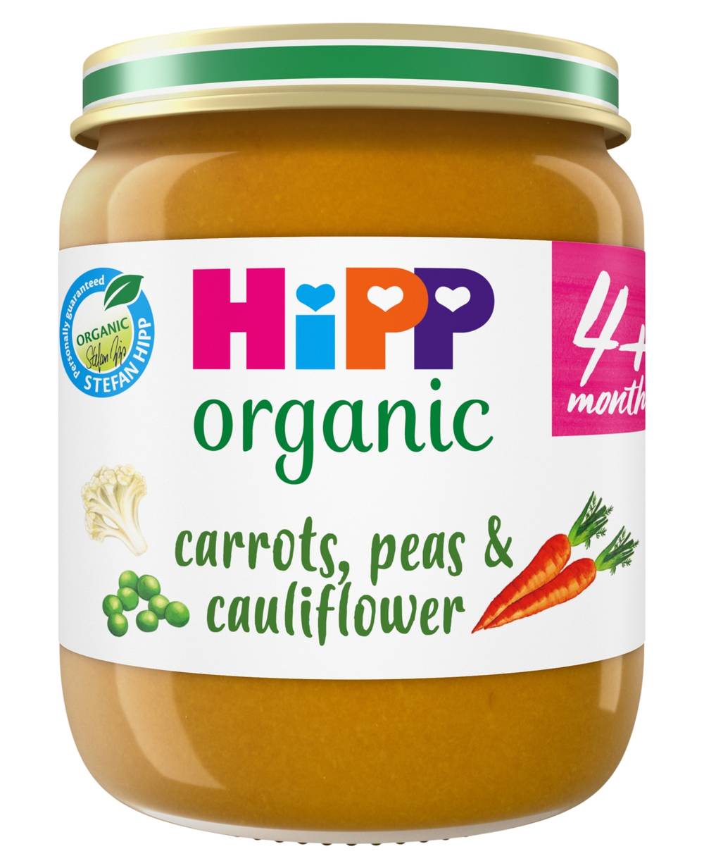 Hipp Organic Carrots Cauliflower & Peas Baby Food Jar 4+ Months