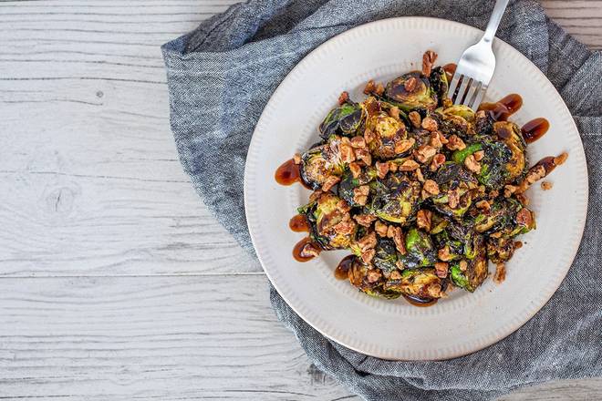 CRISPY BALSAMIC BRUSSEL SPROUTS