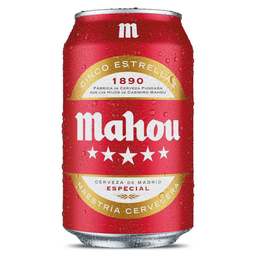 Cerveza Mahou 5 Estrellas Lata 33 Cl