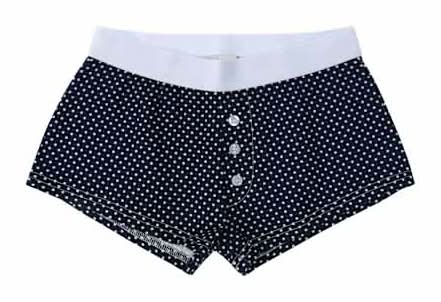 Juniors Boxer Shorts Small Navy Polka Dot