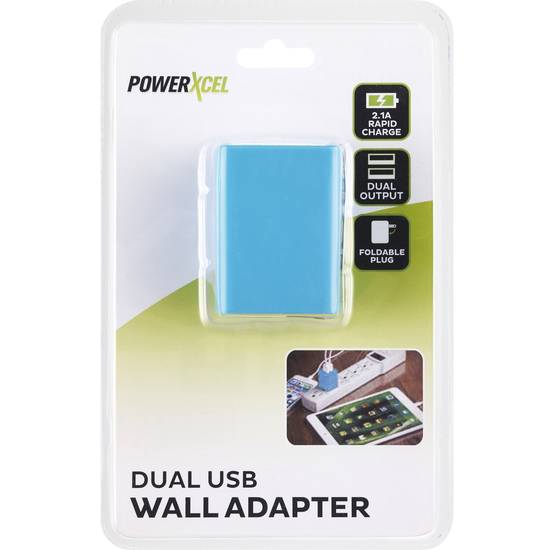 PowerXcel USB Wall Charger 2.1, Teal
