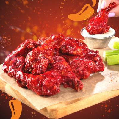 ¡Nuevas! Wings Salsa Fuego (10 piezas)