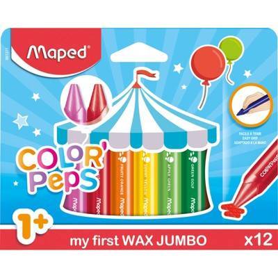 Maped Color'Peps My First Jumbo Triangular Wax Crayons, Pack of 12