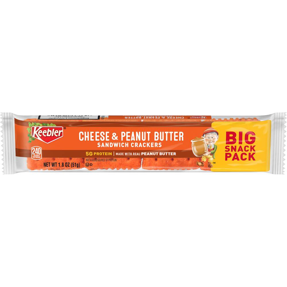 Keebler Snack pack Sandwich Crackers, Cheese-Peanut Butter (1.8 oz)