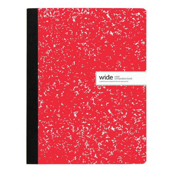 Office Depot Brand Composition Wide Ruled 100 Sheets Red Notebook