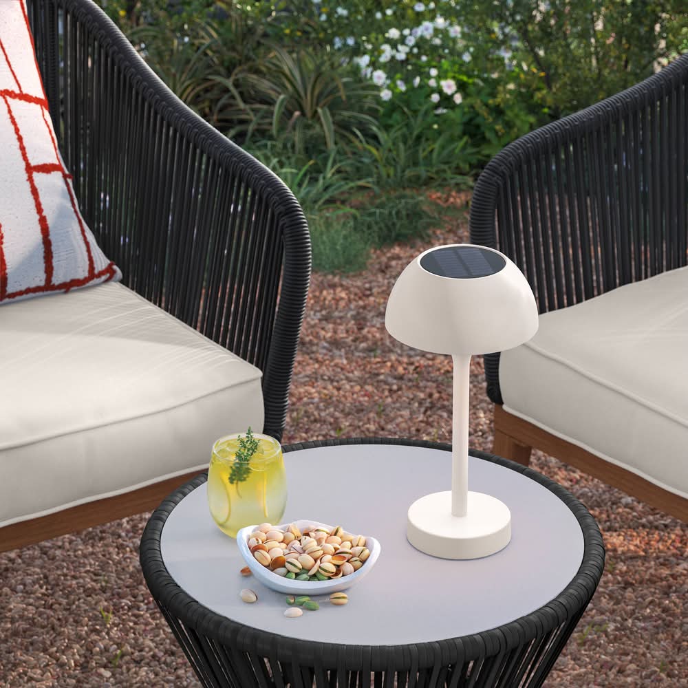 Threshold Solar & Rechargeable Usb Led Outdoor Table Lamp, Ivory