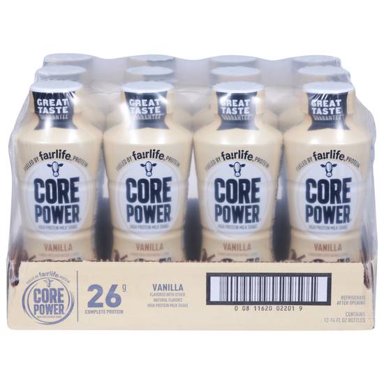 Core Power Vanilla High Protein Milk Shake (12 ct, 14 fl oz)