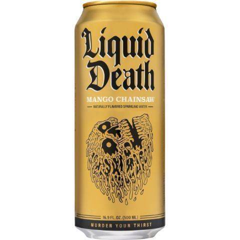 Liquid Death Sparkling Water Mango Chainsaw 16.9oz