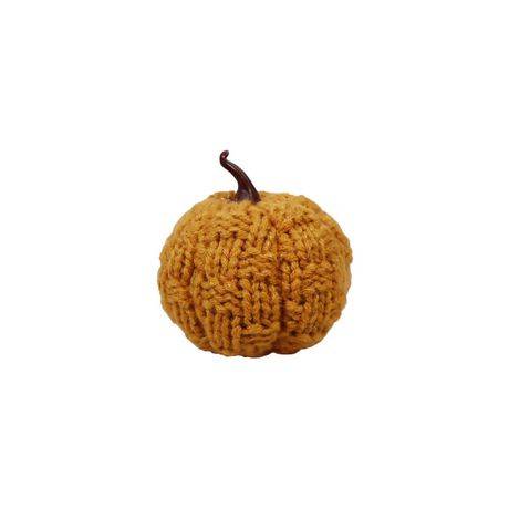 Knit Orange Pumpkin Decor