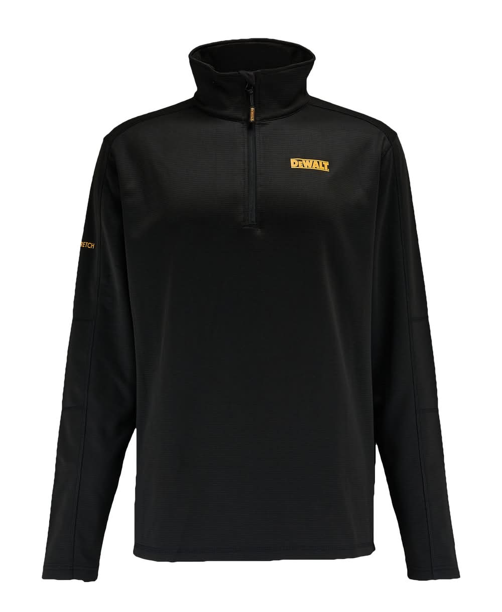 DeWalt Men's Black Light weight Knit Long sleeve Solid Quarter zip ( L )