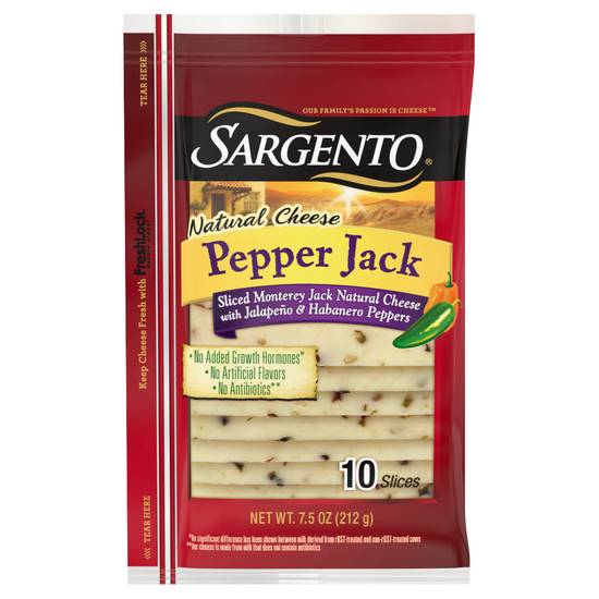 Sargento Pepper Jack Natural Cheese Slices (10 ct)