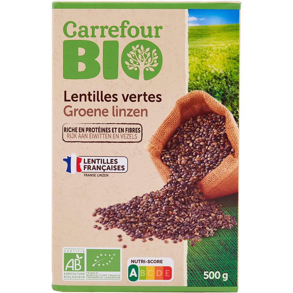 Carrefour - Lentilles bio vertes (500g)