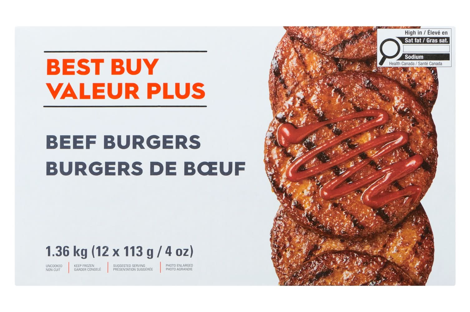 Best Buy Frozen Beef Burgers (113 g, 12 ct)